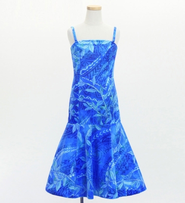 Hula Kids Long Multi Way Dress with Velvet & Koshibo / Luxury Collection / Light Blue / Jp169lbl