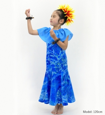 Hula Kids Long Multi Way Dress with Velvet & Koshibo / Luxury Collection / Light Blue / Jp169lbl