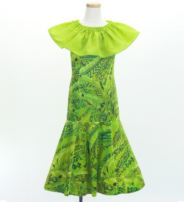 Hula Kids Long Multi Way Dress with Velvet & Koshibo / Luxury Collection / Light Green / Jp169lgr