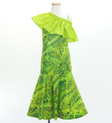Hula Kids Long Multi Way Dress with Velvet & Koshibo / Luxury Collection / Light Green / Jp169lgr