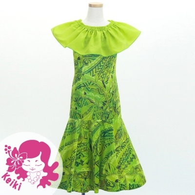 Hula Kids Long Multi Way Dress with Velvet & Koshibo / Luxury Collection / Light Green / Jp169lgr