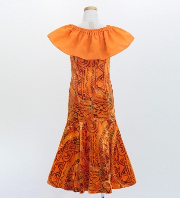 Hula Kids Long Multi Way Dress with Velvet & Koshibo / Luxury Collection / Orange / Jp169or