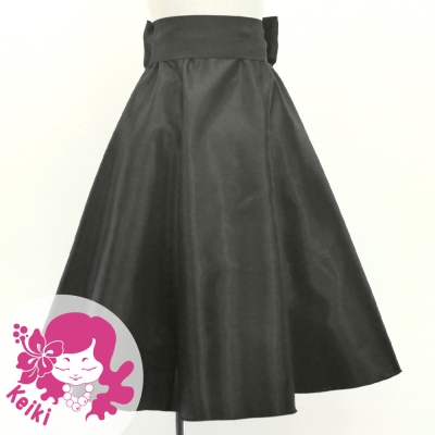 Hula Kids Long Shantung Circular Skirt / Black / Jp170-5