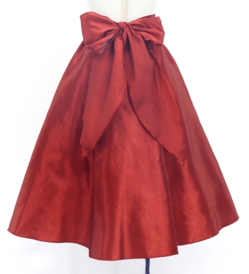 Hula Kids Long Shantung Circular Skirt / Dark Red 2 / Jp170-6
