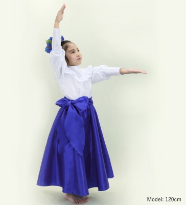Hula Kids Long Shantung Circular Skirt / Royal Blue / Jp170-7