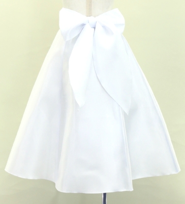 Hula Kids Long Shantung Circular Skirt / White / Jp170-8
