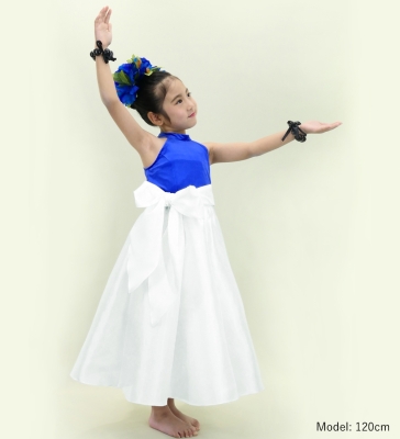 Hula Kids Long Shantung Circular Skirt / White / Jp170-8