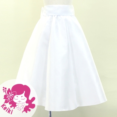 Hula Kids Long Shantung Circular Skirt / White / Jp170-8