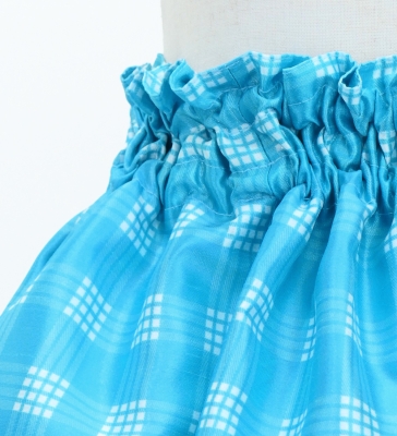 Hula Kids Shantung Pa'u Skirt with Palaka & Lei Print / Luxury Collection / Light Blue / Jp171lbl