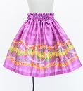 Hula Kids Shantung Pa'u Skirt with Palaka & Lei Print / Luxury Collection / Pink / Jp171pi