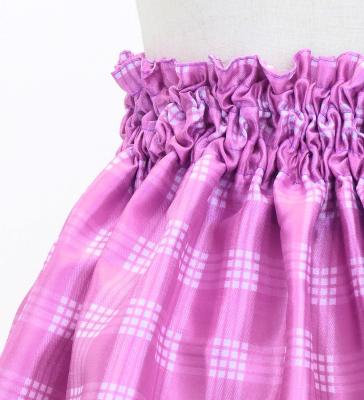 Hula Kids Shantung Pa'u Skirt with Palaka & Lei Print / Luxury Collection / Pink / Jp171pi