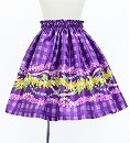 Hula Kids Shantung Pa'u Skirt with Palaka & Lei Print / Luxury Collection / Purple / Jp171pu