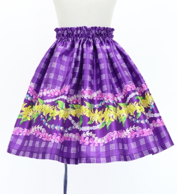 Hula Set up Keiki with Palaka & Lei Print / Luxury Collection / Purple / Jp172pu
