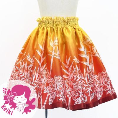 Hula Kids Shantung Pa'u Skirt with Hawaiian Flower Print / Luxury Collection / Jp173-4