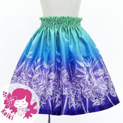 Hula Kids Shantung Pa'u Skirt with Hawaiian Flower Print / Luxury Collection / Jp173-7