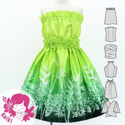 Hula Keiki Set-Up with Hawaiian Flower Print / Luxury Collection / Jp174-6