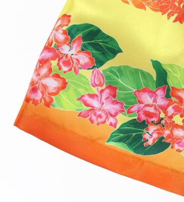 Hula Kids Shantung Pa'u Skirt with Cattleya Lei Print / Luxury Collection / Orange / Jp177or