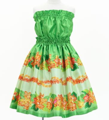 Hula Set up Keiki with Cattleya Lei Print / Luxury Collection / Green / Jp178gr