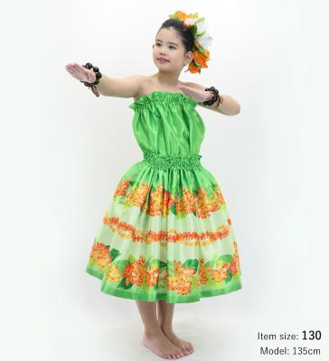 Hula Set up Keiki with Cattleya Lei Print / Luxury Collection / Green / Jp178gr