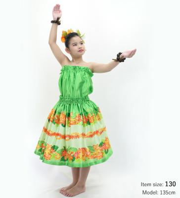 Hula Set up Keiki with Cattleya Lei Print / Luxury Collection / Green / Jp178gr