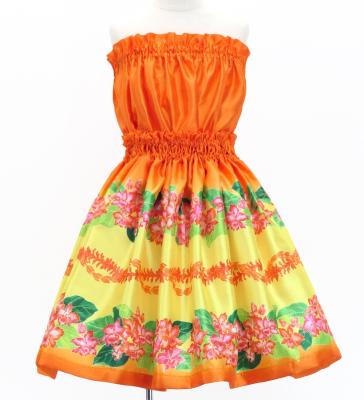 Hula Set up Keiki with Cattleya Lei Print / Luxury Collection / Orange / Jp178or