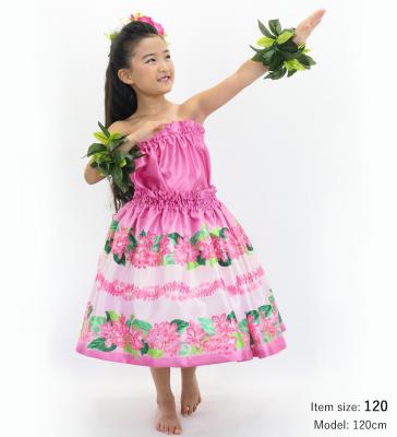 Hula Set up Keiki with Cattleya Lei Print / Luxury Collection / Pink / Jp178pi