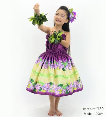 Hula Set up Keiki with Cattleya Lei Print / Luxury Collection / Red Purple / Jp178rdpu