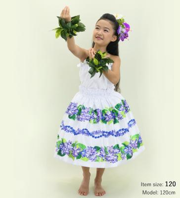 Hula Set up Keiki with Cattleya Lei Print / Luxury Collection / White / Jp178wh