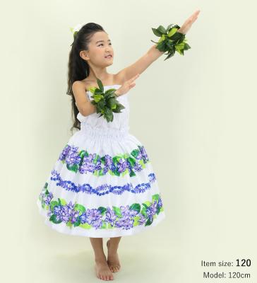 Hula Set up Keiki with Cattleya Lei Print / Luxury Collection / White / Jp178wh