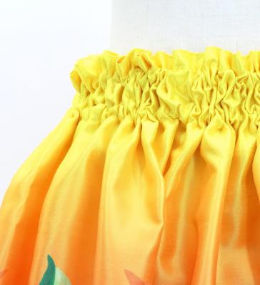 Hula Kids Shantung Pa'u Skirt with Hawaiian Flower & Leaf Print / Luxury Collection / Jp192-3