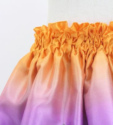 Hula Kids Shantung Pa'u Skirt with Hawaiian Flower & Leaf Print / Luxury Collection / Jp192-4
