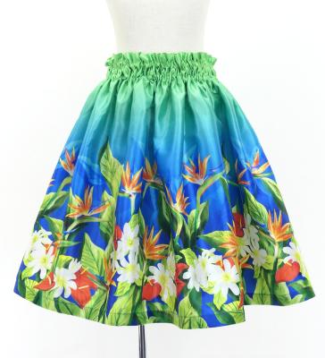 Hula Kids Shantung Pa'u Skirt with Hawaiian Flower & Leaf Print / Luxury Collection / Jp192-6