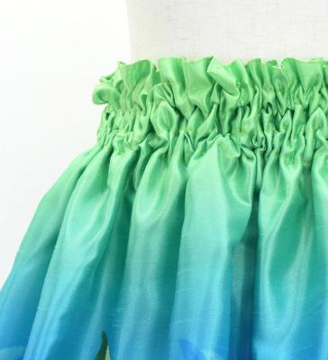 Hula Kids Shantung Pa'u Skirt with Hawaiian Flower & Leaf Print / Luxury Collection / Jp192-6