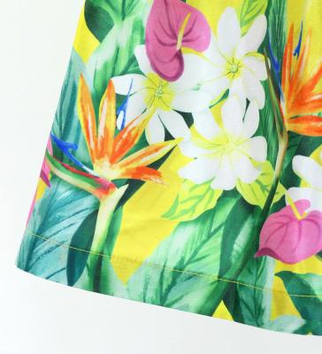 Hula Kids Shantung Pa'u Skirt with Hawaiian Flower & Leaf Print / Luxury Collection / Jp192-7