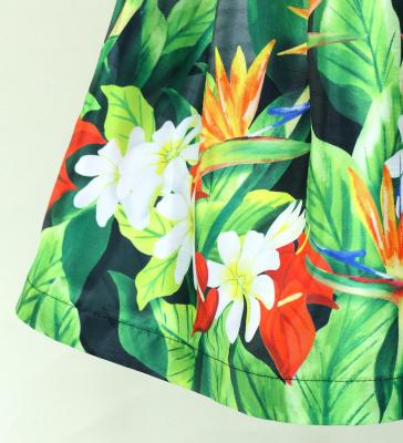 Hula Kids Shantung Pa'u Skirt with Hawaiian Flower & Leaf Print / Luxury Collection / Jp192-8