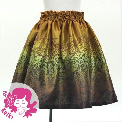 Hula Kids Shantung Pa'u Skirt with Naupaka & Kahiko Print / Luxury Collection / Jp195-3