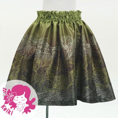 Hula Kids Shantung Pa'u Skirt with Naupaka & Kahiko Print / Luxury Collection / Jp195-4