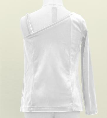 Hula Kids One Shoulder Long Sleeve Blouse with Velvet Keiki / White / Jp200wh
