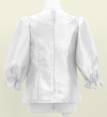 Hula Kids 3/4 Sleeve Blouse with Shantung / White / Jp208wh