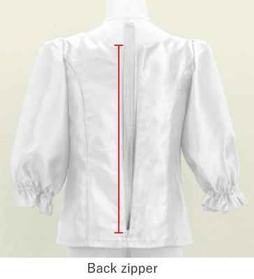 Hula Kids 3/4 Sleeve Blouse with Shantung / White / Jp208wh
