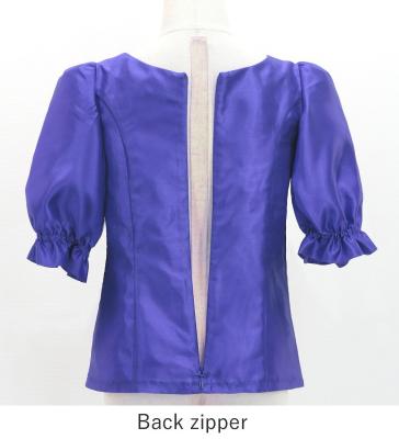 Hula Kids Elbow Sleeve Blouse with Shantung / Royal Blue / Jp209rbl