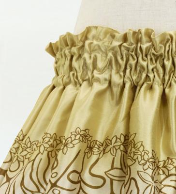 Hula Kids Shantung Pa'u Skirt with Plumeria & Monstera Print / Luxury Collection / Beige / Jp216be