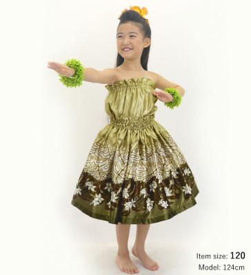 Hula Keiki Set-Up with Plumeria & Monstera Print / Luxury Collection / Beige / Jp217be