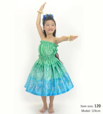 Hula Keiki Set-Up with Plumeria & Monstera Print / Luxury Collection / Light Green / Jp217lgr