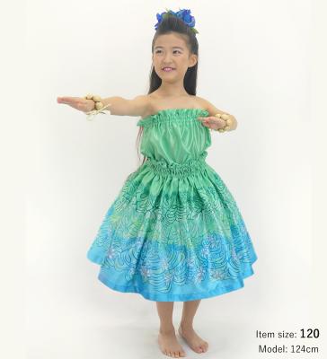 Hula Keiki Set-Up with Plumeria & Monstera Print / Luxury Collection / Light Green / Jp217lgr