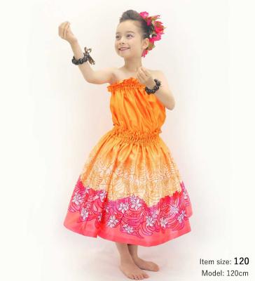 Hula Keiki Set-Up with Plumeria & Monstera Print / Luxury Collection / Orange / Jp217or