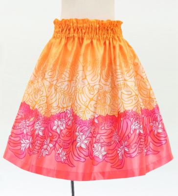 Hula Keiki Set-Up with Plumeria & Monstera Print / Luxury Collection / Orange / Jp217or
