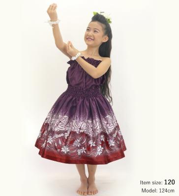 Hula Keiki Set-Up with Plumeria & Monstera Print / Luxury Collection / Purple / Jp217pu