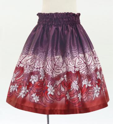 Hula Keiki Set-Up with Plumeria & Monstera Print / Luxury Collection / Purple / Jp217pu