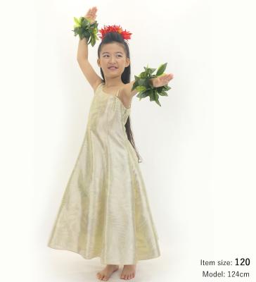 Hula Kids One Shoulder Dress with Hawaiian Leaf / Luxury Collection / Beige / Jp221be